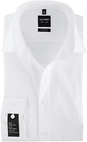 OLYMP Level Five Hemd Extra Lange Ärmel Weiß Body Fit - Größe 39 günstig online kaufen