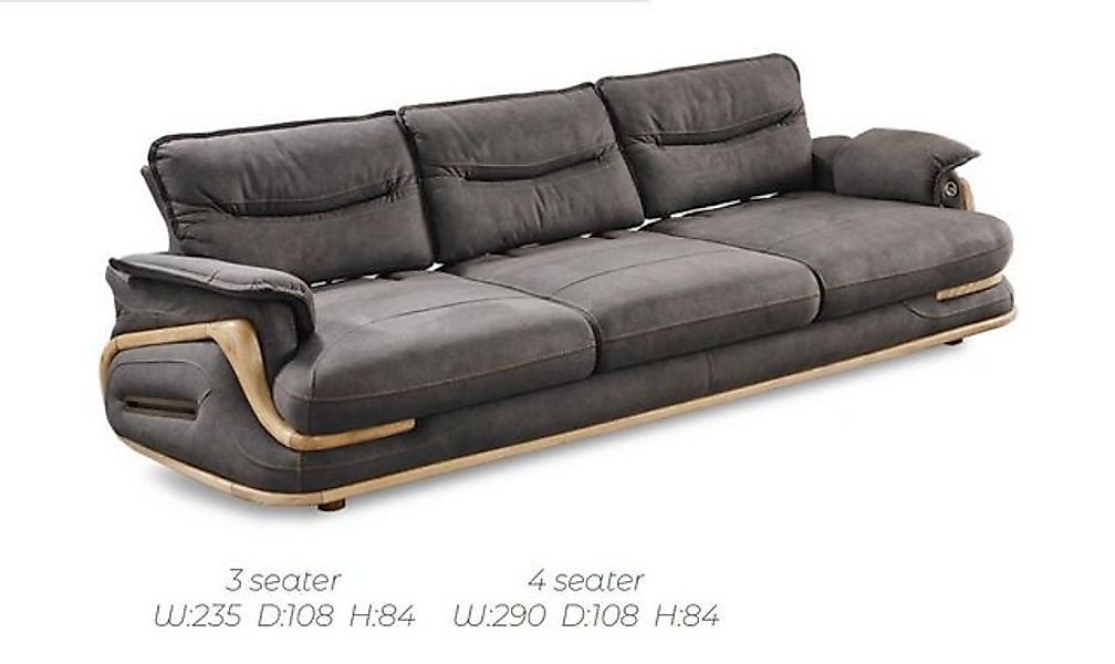 Xlmoebel Sofa Neues 3-teiliges Ledersofaset mit 4-Sitzer, 3-Sitzer und Sess günstig online kaufen