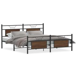 vidaXL Bett Metallbett ohne Matratze Braun günstig online kaufen