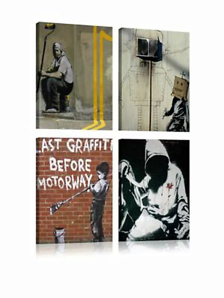 artgeist Wandbild Banksy - Street Art mehrfarbig Gr. 90 x 90 günstig online kaufen
