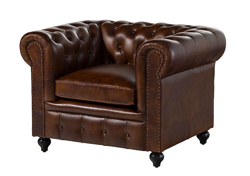 Massivmoebel24 Sessel (Sessel Echtleder Echtleder 105x82x75 günstig online kaufen