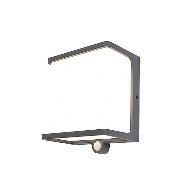 LED Solar Wandleuchte Doblo in Anthrazit und Weiß 12W 1000lm IP44 mit Beweg günstig online kaufen