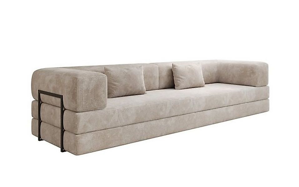 Luxusbetten24 Sofa Designer Sofa Lazy 3 Sitzer XXL Cord, mit Liegefunktion günstig online kaufen