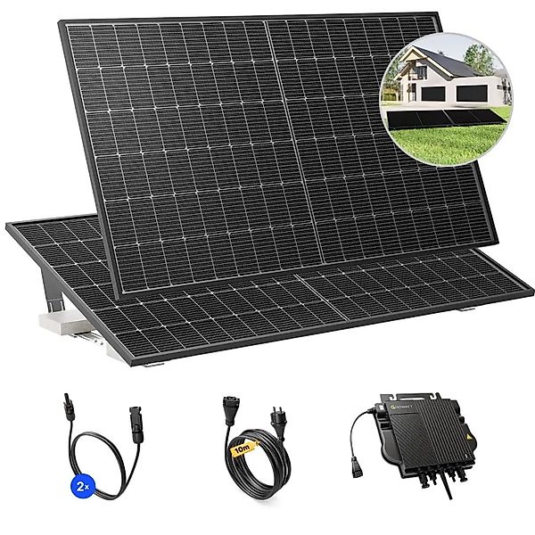 Solakon Balkonkraftwerk 900W Solaranlage mit Gartenhalterung Steckerfertig günstig online kaufen
