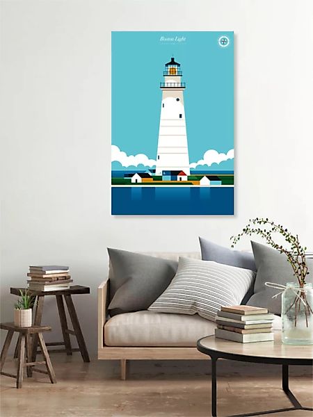 Poster / Leinwandbild - Leuchtturm Boston Light günstig online kaufen