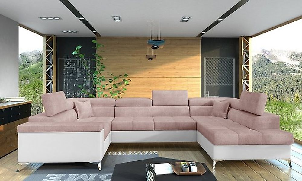Xlmoebel Ecksofa Ecksofa U-Form Sofa Couch Design Polster Schlafsofa Bettfu günstig online kaufen