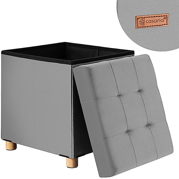 Casaria Sitzhocker, Samt Grau Faltbar inkl. günstig online kaufen