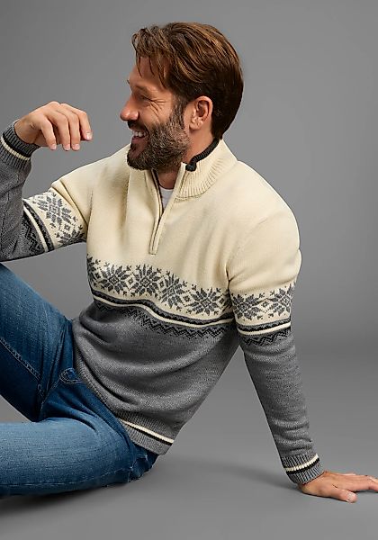 Mans World Troyer "Neue Kollektion Highlight Norweger Muster" aus Strickmat günstig online kaufen