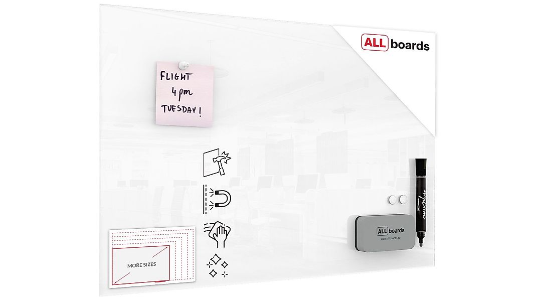 ALLboards Memoboard ALLboards Glastafel Whiteboard Magnettafel günstig online kaufen