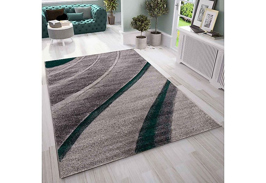 Vimoda Teppich Teppich Wohnzimmer Designer & Modern Wellen Motiv in 4 Farbe günstig online kaufen