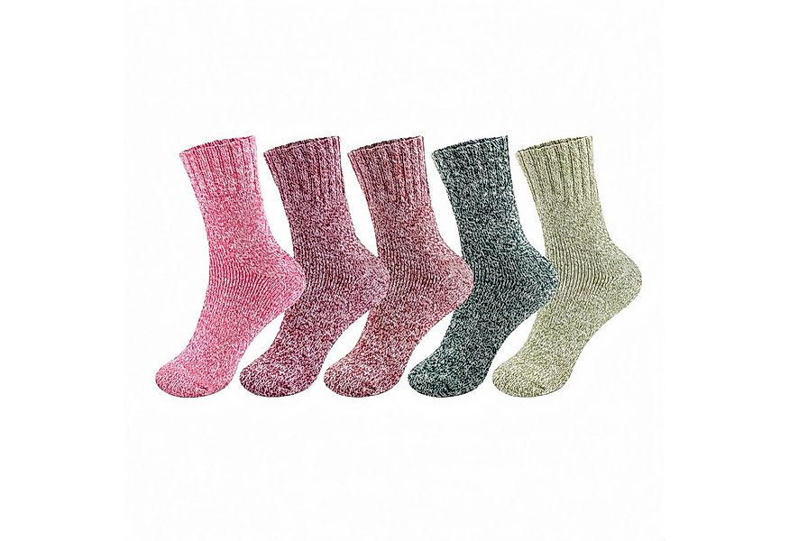 FOUORTUNATE-BEE Thermosocken 5 Paar Damen-Wintersocken, dick gestrickt, war günstig online kaufen