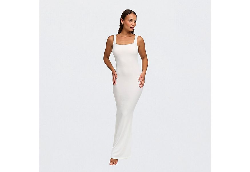 Creamy Fabrics Jerseykleid Ribbed Tank Top Maxikleid-Snow White-S (1-tlg) günstig online kaufen