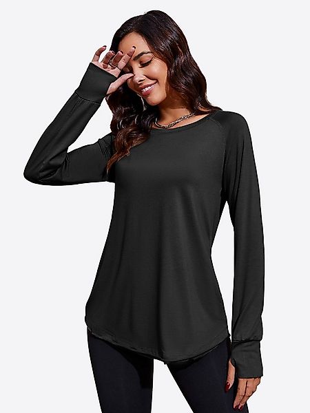 Imily Bela T-Shirt Damen Lässige Lockere Tunika-Oberteile mit rundem Saum ( günstig online kaufen