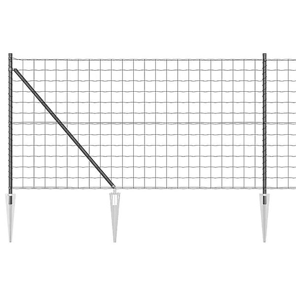 vidaXL Zaun mit Pfosten Grau 1 x 10 m Stahl 3350661 günstig online kaufen