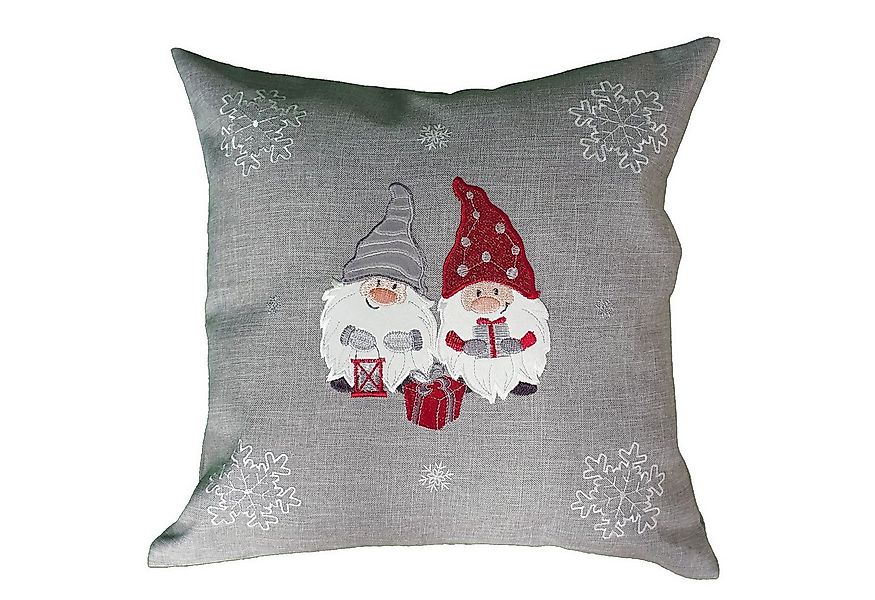 texpot Kissenhülle 40 x 40 cm mit Stickerei Wichtel Winter Weihnachten, (1 günstig online kaufen