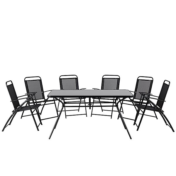 Beliani Gartentisch Set Schwarz 80x140x90 günstig online kaufen