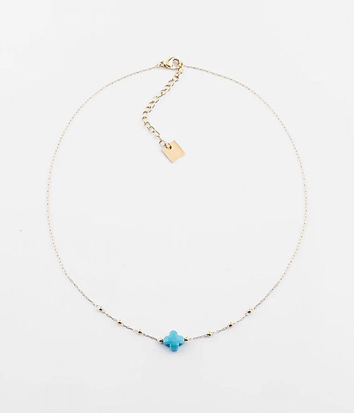 Zag Bijoux NECKLACE SHORT STEEL Collier 38+5cm gold/türkis günstig online kaufen