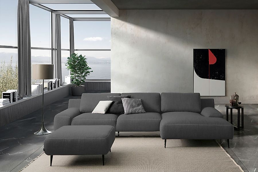 designwerk Ecksofa "Forma, zeitloses Designsofa mit aktuellem Fuß, L-Form", günstig online kaufen