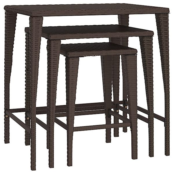 vidaXL Gartentisch Garten-Satztische 3 Stk. Braun günstig online kaufen