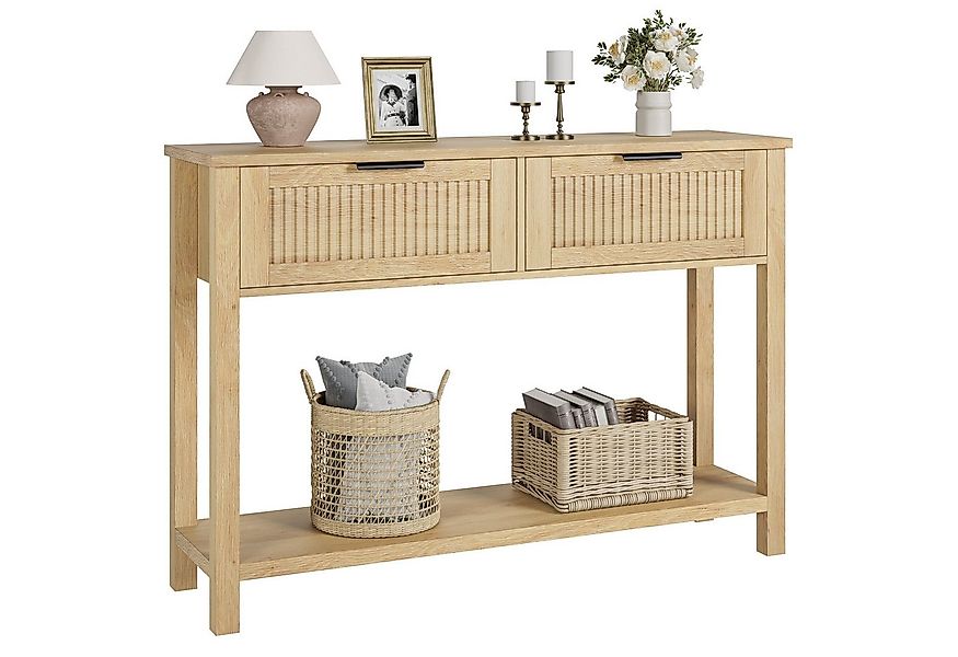 GarveeMore Konsolentisch Flurtisch,Holz Beistelltisch,mit 2 Schubladen und günstig online kaufen