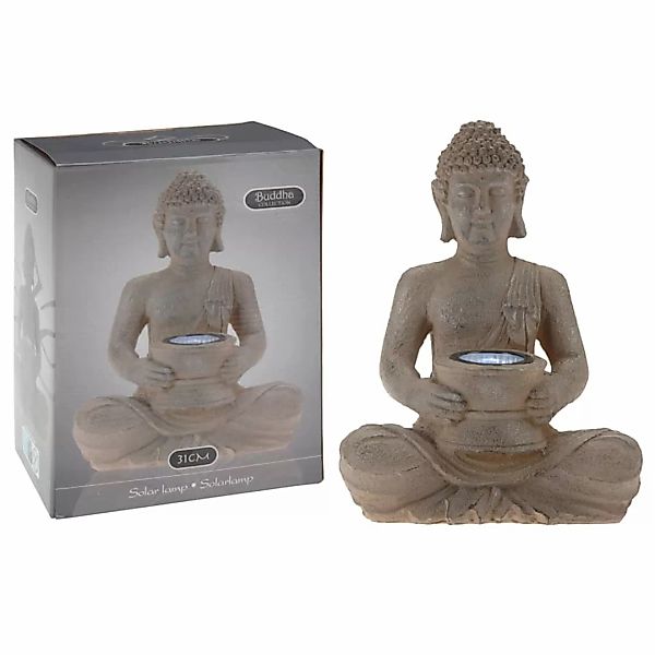 Progarden Gartenfigur Buddha Mit Solarleuchte günstig online kaufen