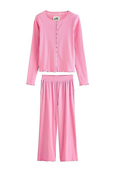 self Pyjama Self. Gerippter Schlafanzug mit Knopfleiste (2 tlg) günstig online kaufen