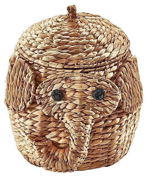 Kobolo Aufbewahrungskorb Dekokorb ELEFANT aus Wasserhyazinthe (mit Deckel) günstig online kaufen