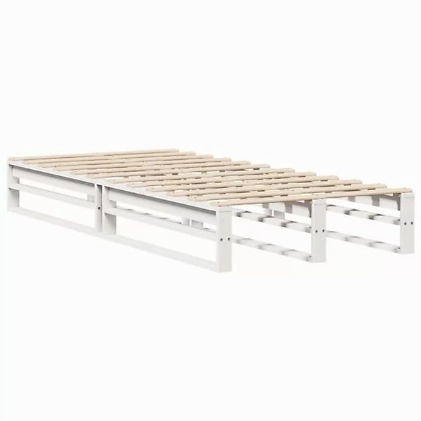 vidaXL Bett Massivholzbett ohne Matratze Weiß 75x190 cm Kiefernholz günstig online kaufen