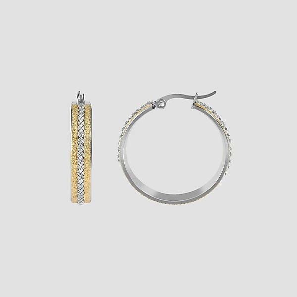 Adelia´s Paar Creolen "Damen Ohrringe – Creole aus Edelstahl mit Strass Ste günstig online kaufen