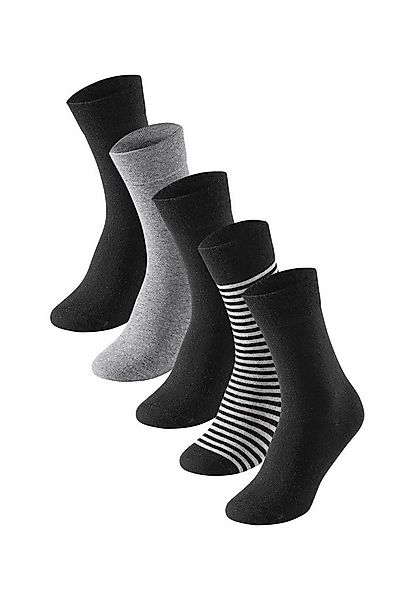 Schiesser Socken Tagessocke Crew Bluebird Stay Fresh schwarz/grau - 5 Paar günstig online kaufen