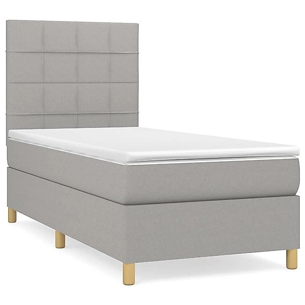 vidaXL Boxspringbett mit Matratze Hellgrau 90x190 cm Stoff1378602 günstig online kaufen