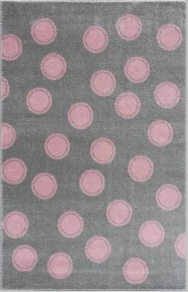 Kids Love Rugs Kinderteppich Punkte silber/rosa Gr. 110 x 170 günstig online kaufen