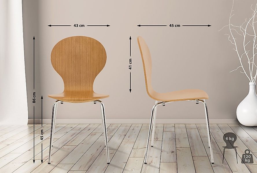 CLP Besucherstuhl Diego (4er Set), stapelbar günstig online kaufen