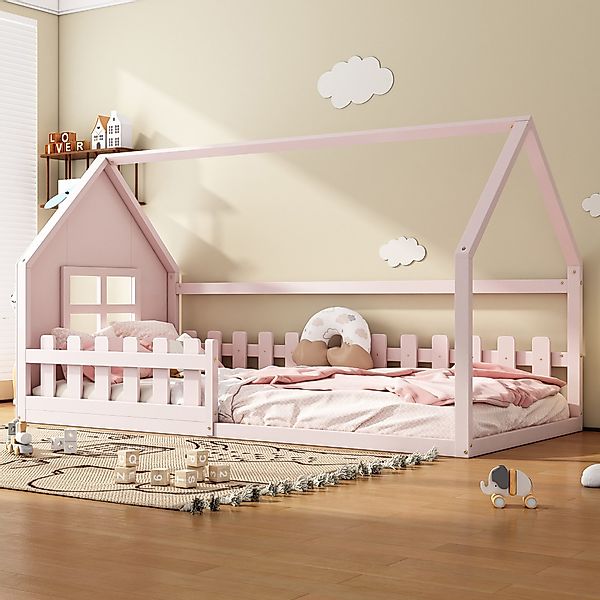 HAUSS SPOLE Kinderbett 90x200cm mit Zäune günstig online kaufen