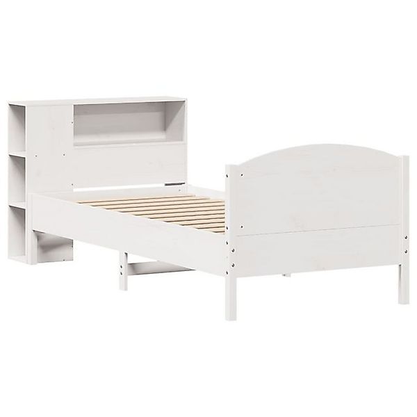 vidaXL Bett Massivholzbett mit Regal ohne Matratze Weiß 75x190 cm Kiefer günstig online kaufen