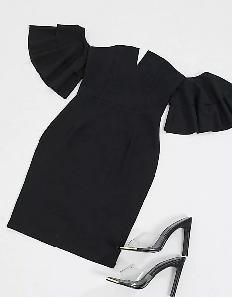 AX Paris – Schulterfreies Minikleid in Schwarz günstig online kaufen