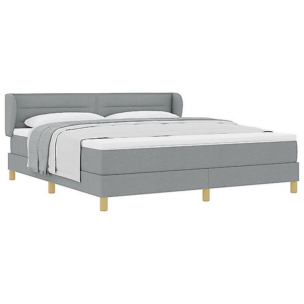 vidaXL Bett Boxspringbett mit Matratze in Hellgrau 180x200 cm aus Stoff (1- günstig online kaufen