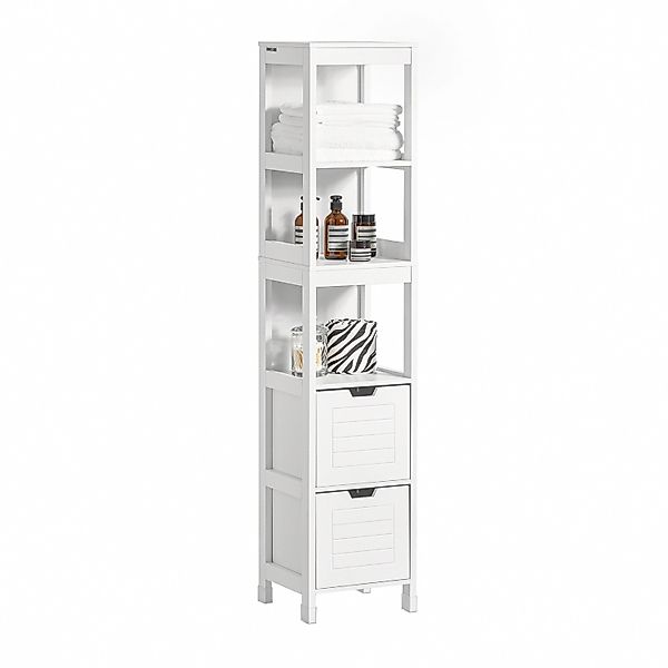 SoBuy Badezimmerschrank Hochschrank mit 2 Körben Badregal 30x144x30cm Weiß günstig online kaufen