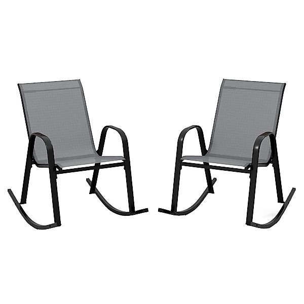 KOMFOTTEU Schaukelstuhl Gartenstuhl (2er Set), mit günstig online kaufen