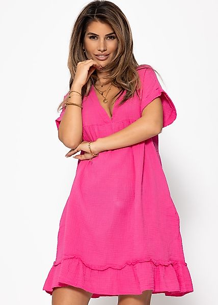 SASSYCLASSY Minikleid Musselin Kleid Damen Sommer günstig online kaufen