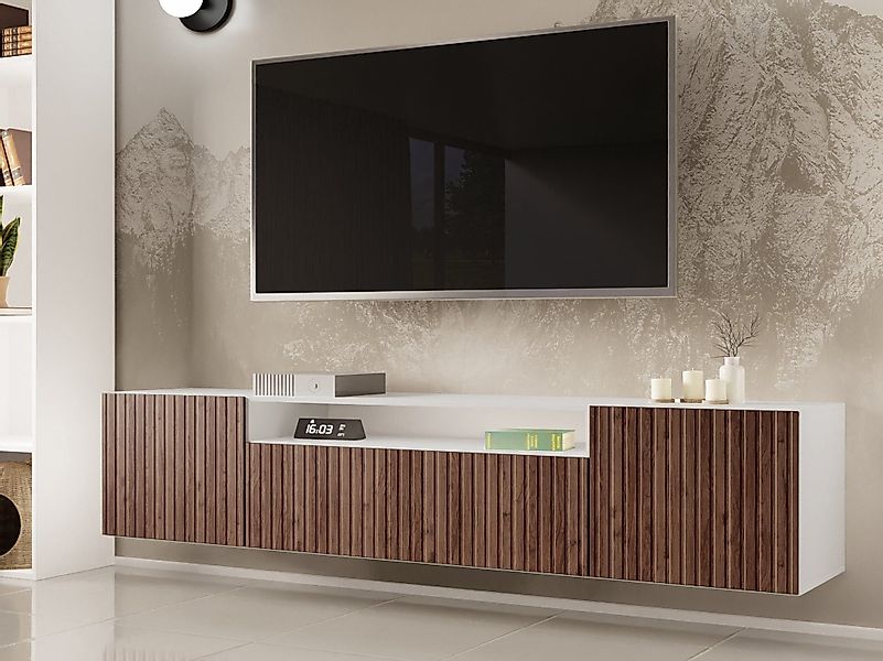 Beautysofa TV-Schrank Modernes RTV-Kabinett mit gefrästen günstig online kaufen