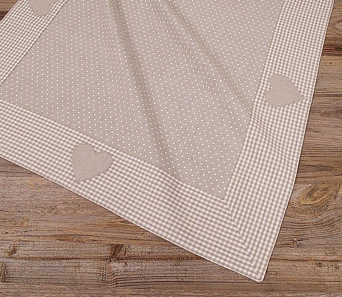 matches21 HOME & HOBBY Tischdecke Tischdecke LINA Landhaus Herz beige, 100 günstig online kaufen
