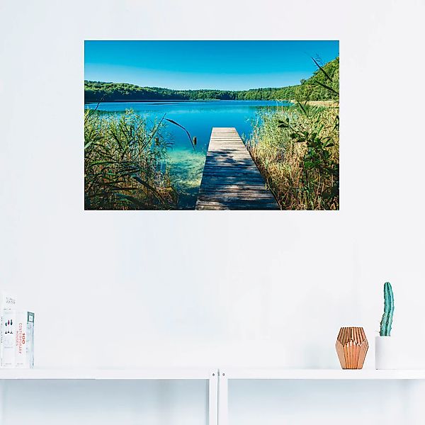 Artland Wandbild "Landschaft am See Steg", Gewässer, (1 St.), als Poster, W günstig online kaufen