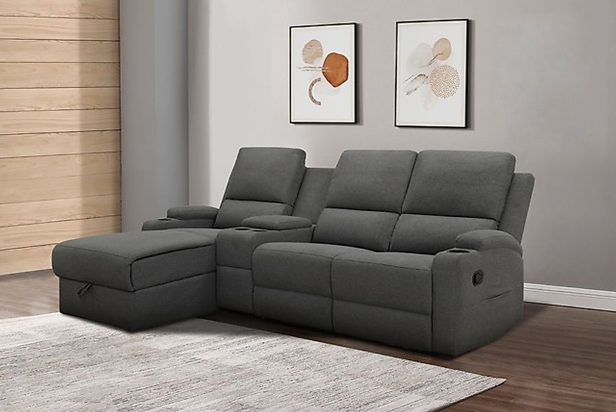 Home affaire Ecksofa »NAPORI Multimediasofa, 3er Kinosessel XXL, L-Form, 3 günstig online kaufen