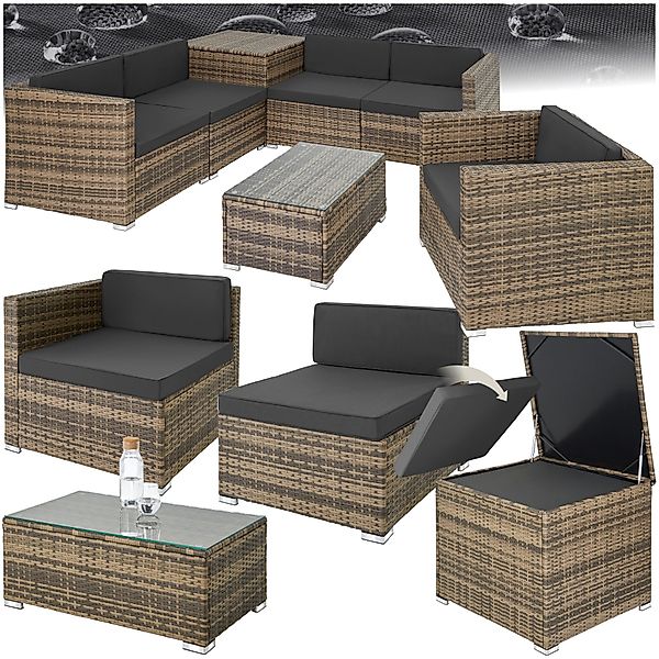 tectake Loungeset Rattan Lounge, (Set., 7-tlg), günstig online kaufen