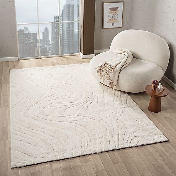 Vimoda Teppich Wellenmuster, modernerer Designteppich, dicht günstig online kaufen