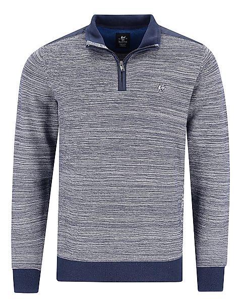Hajo Strickpullover Gestreifter Troyer-Pullover in Effektgarn günstig online kaufen