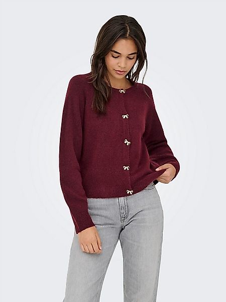 ONLY Strickjacke ONLTORINO LS BUTTON O-NECK CARDIG EX KNT mit tollen Schlei günstig online kaufen