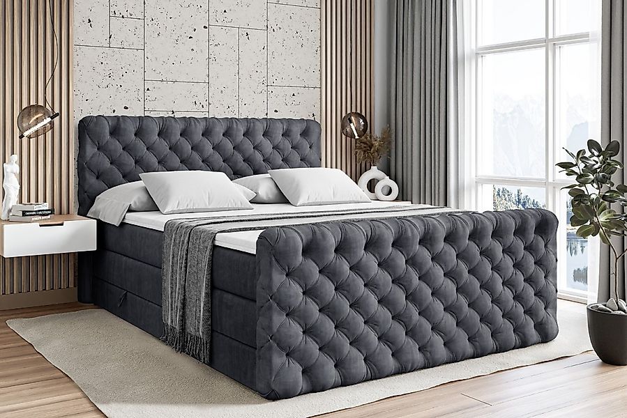 ALTDECOR Boxspringbett BOXI8-Z KING (Multipocket-Matratze H4, H3 Matratze B günstig online kaufen