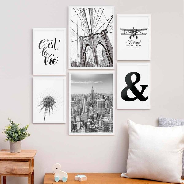 PHOTOLINI Bilderrahmen 6er Set Modern Schmal günstig online kaufen